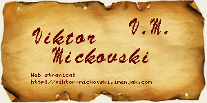 Viktor Mickovski vizit kartica
